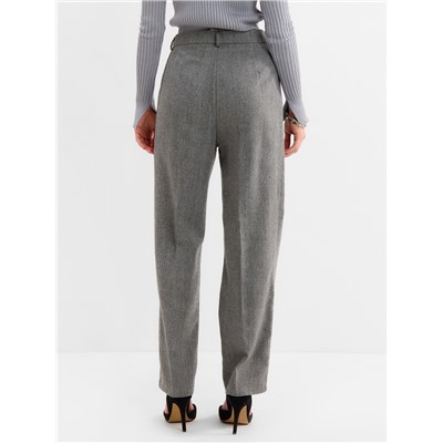 Брюки женские с защипами MINAKU: Modern classic, тёмно-серые, размер 44