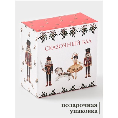 Чайная пара новогодняя «Сказочный бал.Щелкунчик», 2 предмета: чашка 210 мл, блюдце d=15.5 см, фарфор, белая