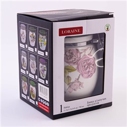 60255 Банка для сыпучих 700мл Розовый сад доломит/металл LR (х36)