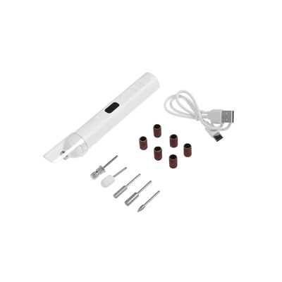 Машинка для маникюра LMM-01-05, 5 насадок, 2 Вт, АКБ, белый