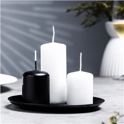 Подсвечник плоский «Чашка», металл, 14 см, чёрный муар