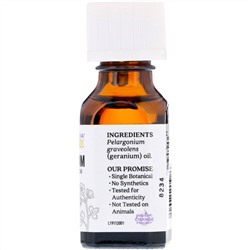 Aura Cacia, 100% чистое эфирное масло, герань, .5 жидких унции (15 мл)