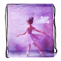 Сумка для сменной обуви "Ballet Academy" 40x47 см, водоотталкивающая ткань, на веревочной завязке, с вставкой из пластиковой сетки для вентиляции, с петлей для повеса и переноски