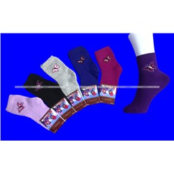 Лариса носки детские на девочку БАБОЧКИ внутри махра арт. ВА 50