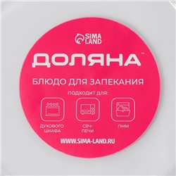 Форма для запекания и выпечки из жаропрочного стекла круглая Доляна «Фуэго», 700 мл, 22,7×20×3,6 см, с ручками