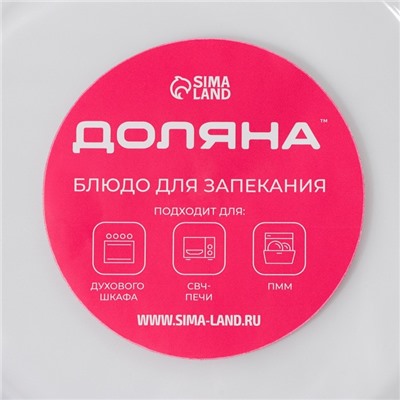 Форма для запекания и выпечки из жаропрочного стекла круглая Доляна «Фуэго», 700 мл, 22,7×20×3,6 см, с ручками