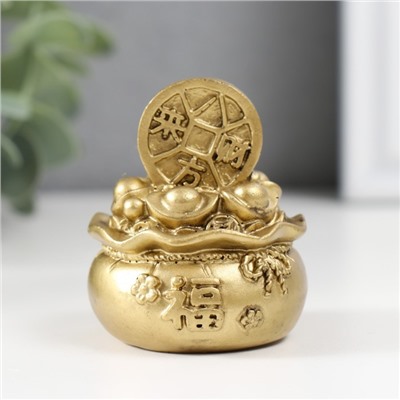 Нэцкэ фигурка полистоун под бронзу «Мешки со слитками золото - На богатство», набор 2 шт., 4.4×4.4×5 см