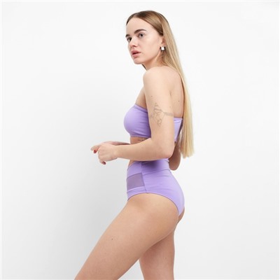 Купальник раздельный на одно плечо женский, сиреневый, размер 42 (36)