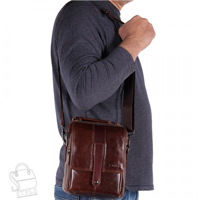 Сумка мужская кожаная 67716 brown Zinimxs