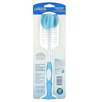 Dr. Brown's, Bottle Brush with Sponge and Bristles, Blue, 1 Brush