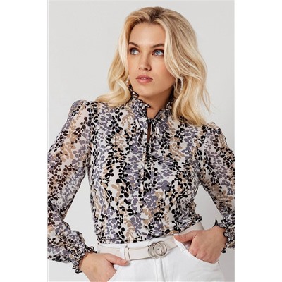 Блузка женская  7059/23/Бежевый, черный