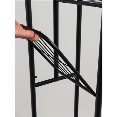 Подставка для цветов Greengo, 4 полки, 43×22×82 см, напольная, металл, чёрная