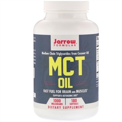 Jarrow Formulas, Масло СЦТ, 1000 мг, 180 мягких желатиновых капсул