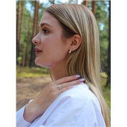 Кольцо из серебра с фианитом родированное 925 пробы S1180111010р