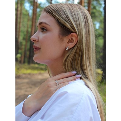 Кольцо из серебра с фианитом родированное 925 пробы S1180111010р