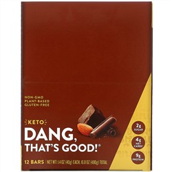 Dang, Keto Bar, Crazy Rich Chocolate with Sea Salt, 12 Bars, 1.4 oz (40 g) Each