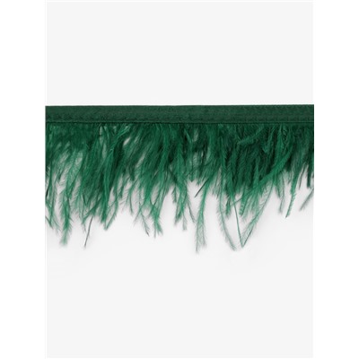 Перья страуса декоративные, на ленте, 8-10 см, 5±0.5 м, зелёные