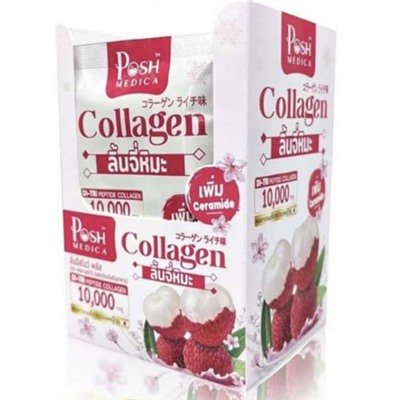 Питьевой коллаген 10 000 со вкусом личи Posh Medica Collagen, 18 гр × 6 саше