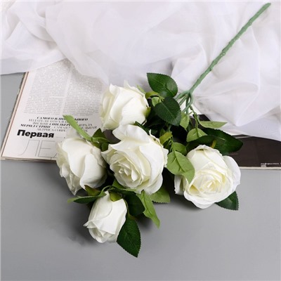 Цветы искусственные «Роза Триза», d=7 см, h=50 см, белые