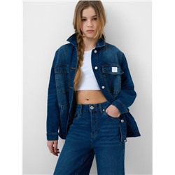 Брюки текстильные джинсовые для девочек