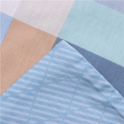 Постельное бельё 2-спальное LoveLife Square blue, сатин