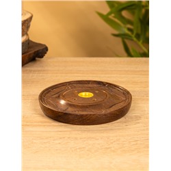 Подставка под благовония круглая, 12.5×12.5×1.5 см, дерево шишам