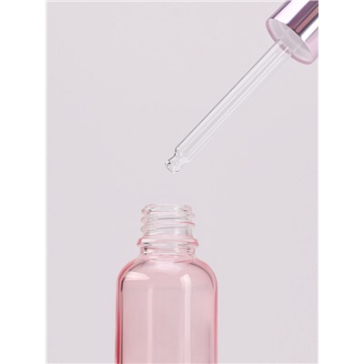 Бутылочка стеклянная для хранения, с пипеткой, 30 мл, розовая