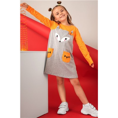 Хлопковое платье для девочки Happyfox
