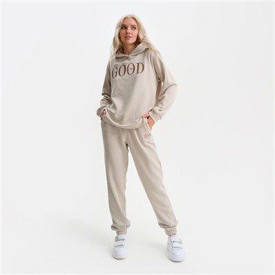 Костюм женский (толстовка, брюки) MIST Good, размер 52-54, бежевый