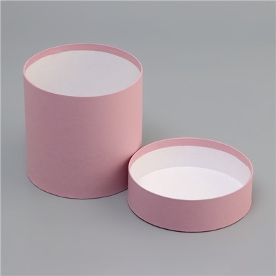 Набор круглых подарочных коробок 5 в 1 «Пыльная роза», 20×20×20 - 11×11×11 см см