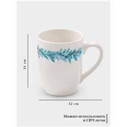 Кружка новогодняя Доляна «Зимний вечер», 300 мл, фарфор, белая