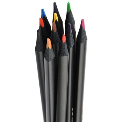 Карандаши 12цв трехгранные Blackwood супермягкие черное дерево AF03-051-12 ARTформат