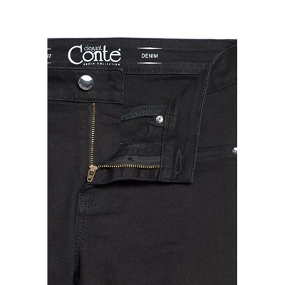 Высокая посадка CONTE CON-96 Моделирующие черные джинсы с высокой посадкой