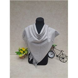 Платок из кашемира, цвет бело- серый