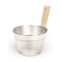 Ушат для бани и сауны, 3 л, алюминий, с деревянной ручкой