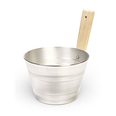 Ушат для бани и сауны, 3 л, алюминий, с деревянной ручкой