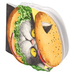 Блокнот фигурный 120х117 мм 30л без линовки "ВКУСНЫЙ КОТ" 63036 Феникс