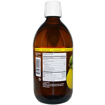 Ascenta, NutraSea, омега-3, пикантный лимонный вкус, 500 мл (16,9 жидких унций)