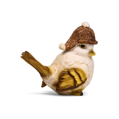 Фигурка полистоун «Воробей в шапке», 14×9×14 см