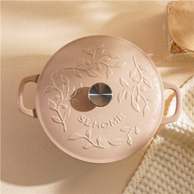 Казан SL Home, d=25, h=10.5, с эмалированным покрытием, чугун, розовый