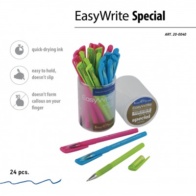 Ручка шариковая 0.5 мм "EasyWrite.SPECIAL" синяя (4 цвета корпуса) 20-0040 Bruno Visconti