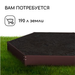 Клумба оцинкованная, d=140 см, высота бортика 15 см, шоколад, Greengo