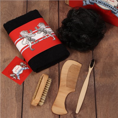 Набор подарочный «Этель. Настоящему мужчине», полотенце, щётка, расчёска