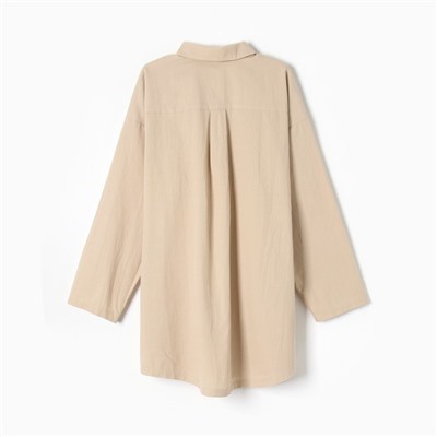 Пижама женская (рубашка, шорты) KAFTAN, размер 40-42, бежевая