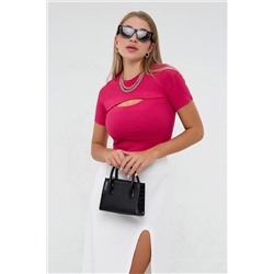 Блузка в рубчик с акцентным декольте 2ксL SMILE НАТАЛИ, 1071271