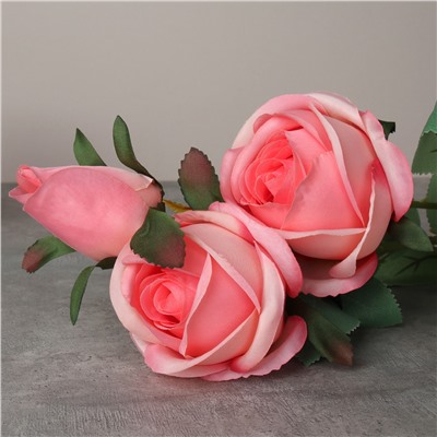 Цветок искусственный Роза букет 62 см 3 головы / HJY-3 /уп 2/400/