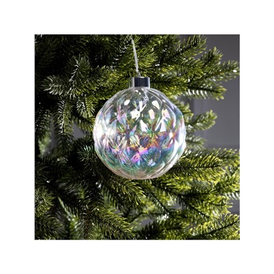 Ёлочная игрушка светодиодная «Шар», d=12 см, 12 LED, от батареек ААх2, свечение тёплое белое