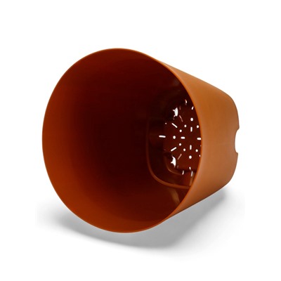 Горшок для цветов «Гранд», 8 л, d=24 см, h=25 см, пластиковый, с прикорневым поливом, коричневый