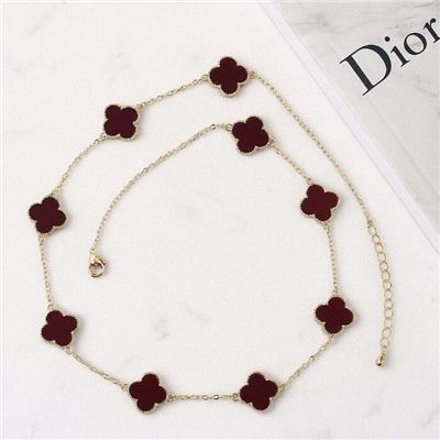 Комплект ювелирной бижутерии Итальянское золото (покрытие желтое 14к), серьги, колье, браслет на руку и кольцо 18 р, вставка: пластик, цвет: бордовый, арт.313.323-18