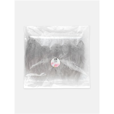 Перья петуха декоративные, на ленте, 10-15 см, 5±0.5 м, светло-серые